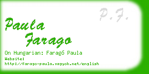 paula farago business card