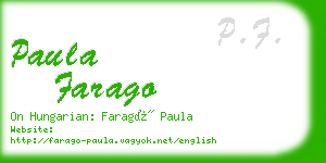 paula farago business card